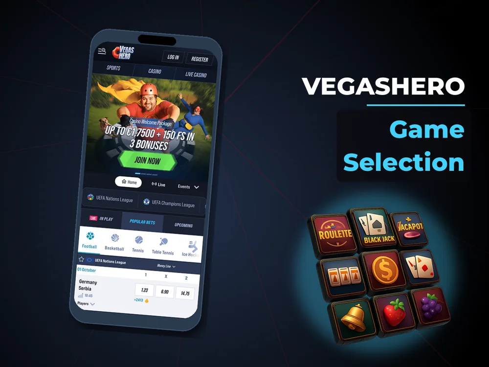 Vegashero - Game Selection
